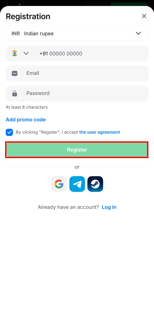 To play live casino on the 1win site, you need to register.